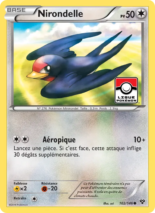 Nirondelle — Carte Pokémon 102 XY