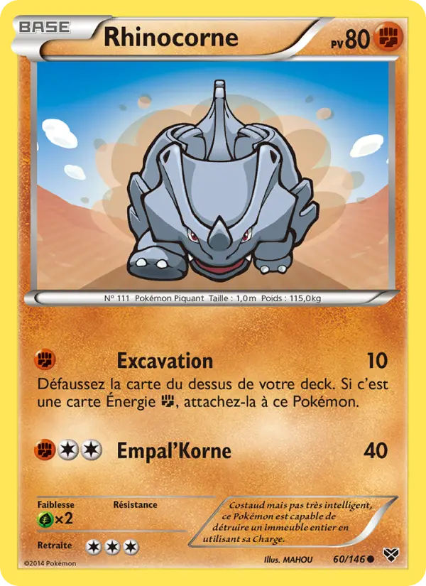 060/146 - Rhinocorne — Carte Pokémon XY 60/146