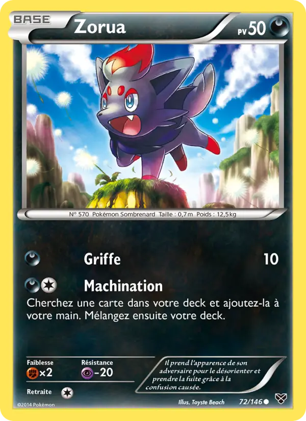 Zorua — Carte Pokémon 72 XY