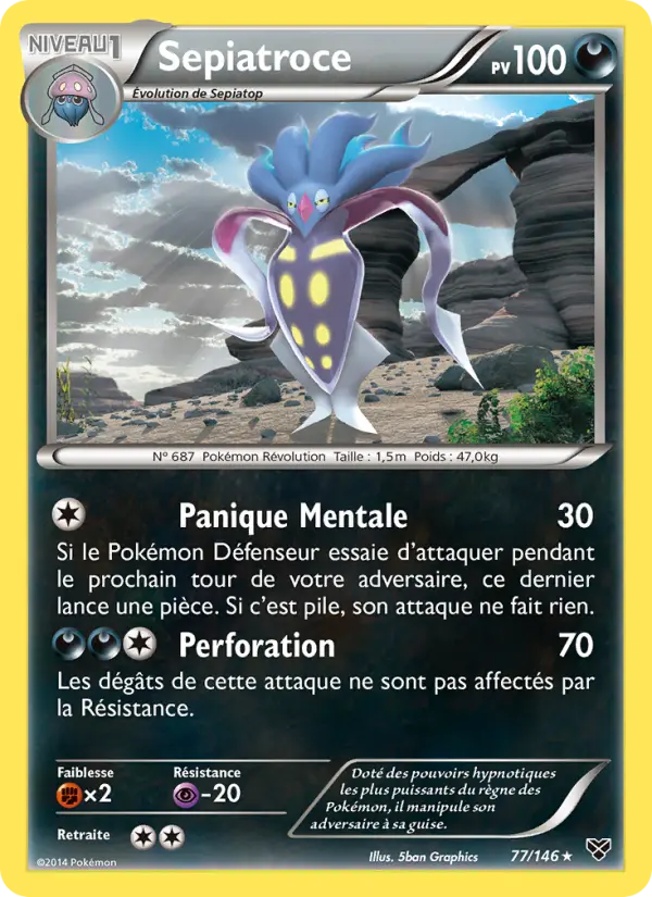 Sepiatroce — Carte Pokémon 77 XY
