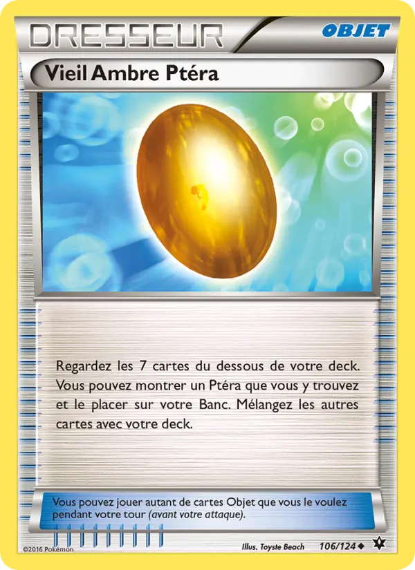 106/124 - Vieil Ambre Ptéra — Carte Pokémon Impact des Destins 106/124