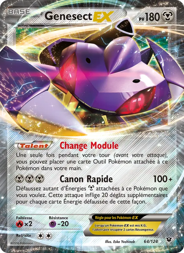 064/124 - Genesect EX — Carte Pokémon Impact des Destins 64/124