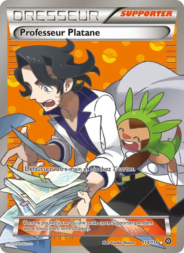 114/114 - Professeur Platane — Carte Pokémon Offensive Vapeur 114/114