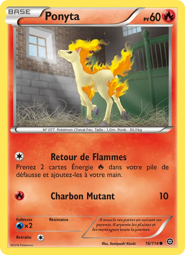 016/114 - Ponyta — Carte Pokémon Offensive Vapeur 16/114