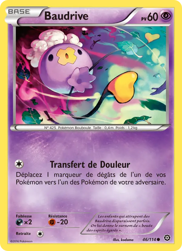 046/114 - Baudrive — Carte Pokémon Offensive Vapeur 46/114
