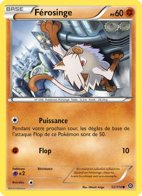 052/114 - Férosinge — Carte Pokémon Offensive Vapeur 52/114