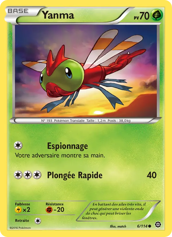 006/114 - Yanma — Carte Pokémon Offensive Vapeur 6/114