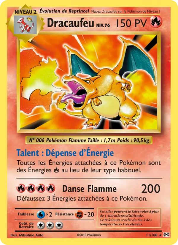 011/108 - Dracaufeu — Carte Pokémon Évolutions 11/108