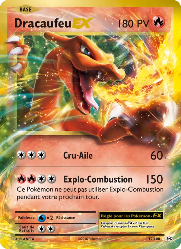 012/108 - Dracaufeu EX — Carte Pokémon Évolutions 12/108