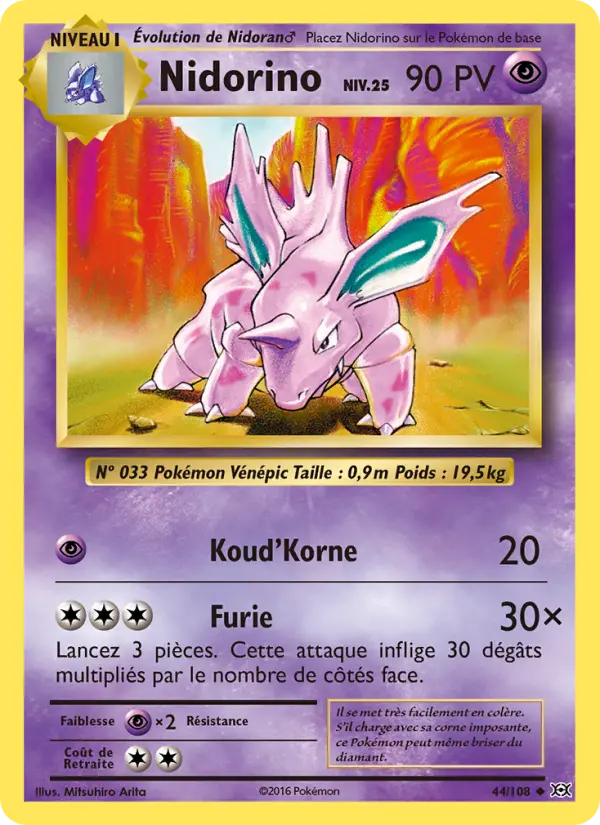 Nidorino — Carte Pokémon 44 Évolutions