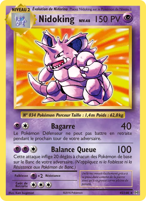 045/108 - Nidoking — Carte Pokémon Évolutions 45/108