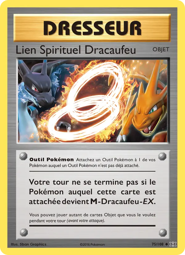 075/108 - Lien Spirituel Dracaufeu — Carte Pokémon Évolutions 75/108
