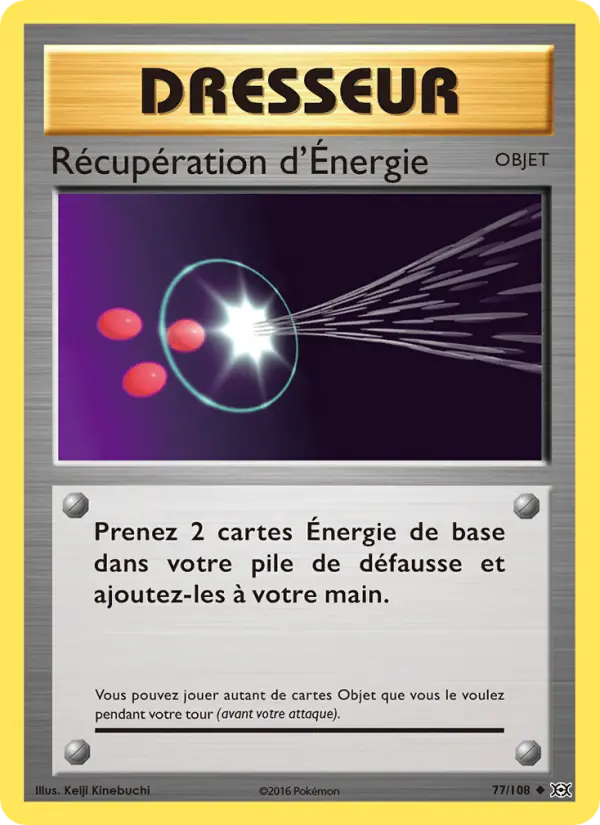 077/108 - Récupération d'Énergie — Carte Pokémon Évolutions 77/108