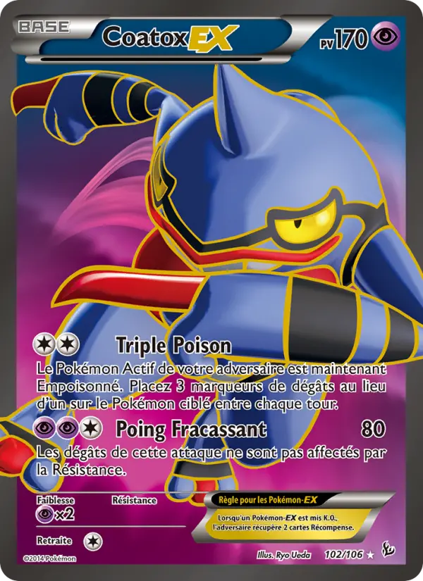 Coatox EX — Carte Pokémon 102 Étincelles