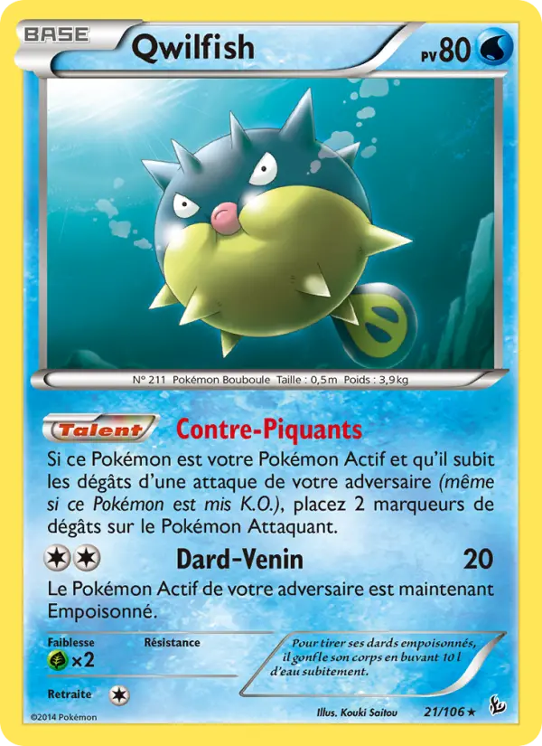 Qwilfish — Carte Pokémon 21 Étincelles