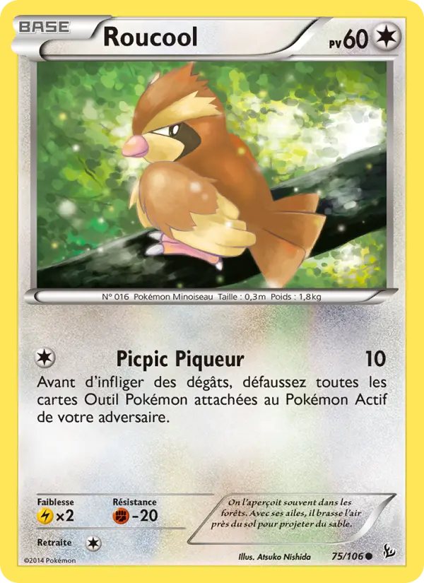 Roucool — Carte Pokémon 75 Étincelles