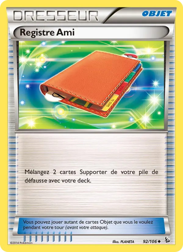 092/106 - Registre Ami — Carte Pokémon Étincelles 92/106