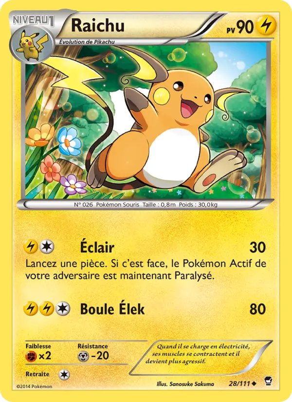 028/111 - Raichu — Carte Pokémon Poings Furieux 28/111