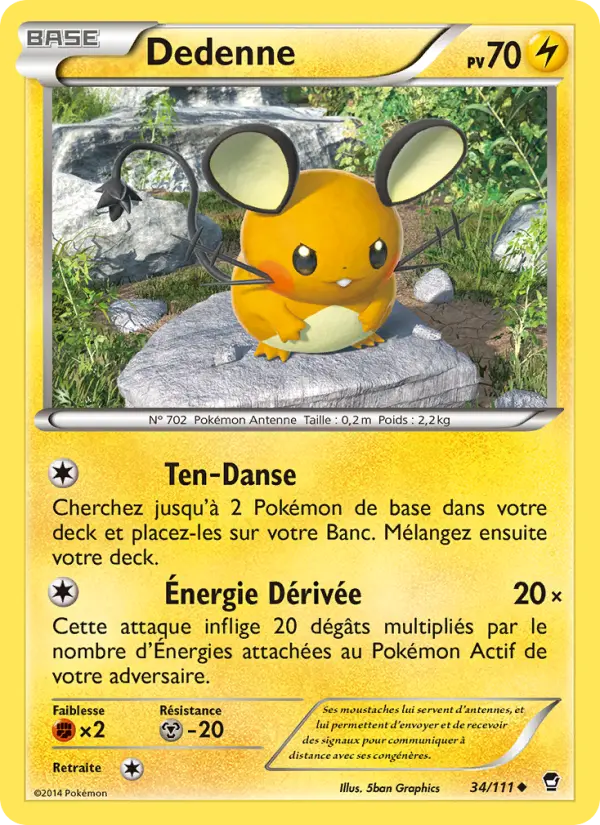 Dedenne — Carte Pokémon 34 Poings Furieux