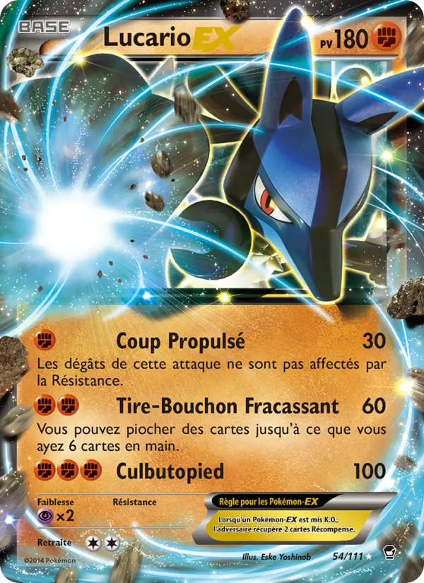 054/111 - Lucario EX — Carte Pokémon Poings Furieux 54/111