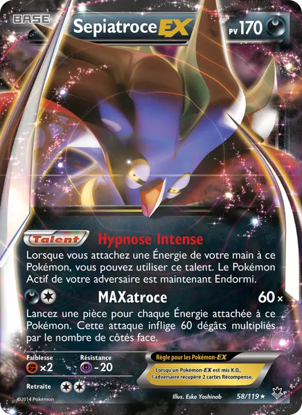 Sepiatroce EX — Carte Pokémon 58 Vigueur Spectrale