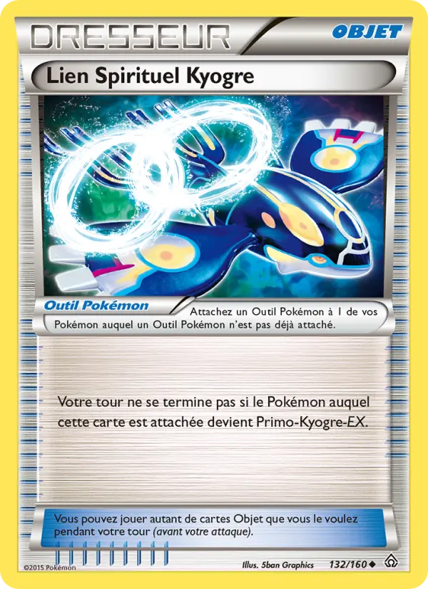 132/160 - Lien Spirituel Kyogre — Carte Pokémon Primo-Choc 132/160