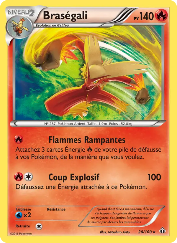 Braségali — Carte Pokémon 28 Primo-Choc