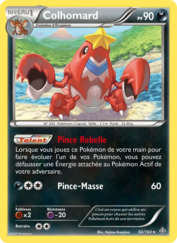 Colhomard — Carte Pokémon 92 Primo-Choc