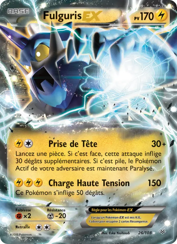 026/108 - Fulguris EX — Carte Pokémon Ciel Rugissant 26/108