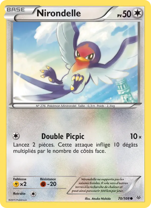 070/108 - Nirondelle — Carte Pokémon Ciel Rugissant 70/108