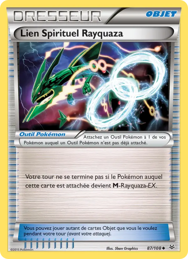 087/108 - Lien Spirituel Rayquaza — Carte Pokémon Ciel Rugissant 87/108