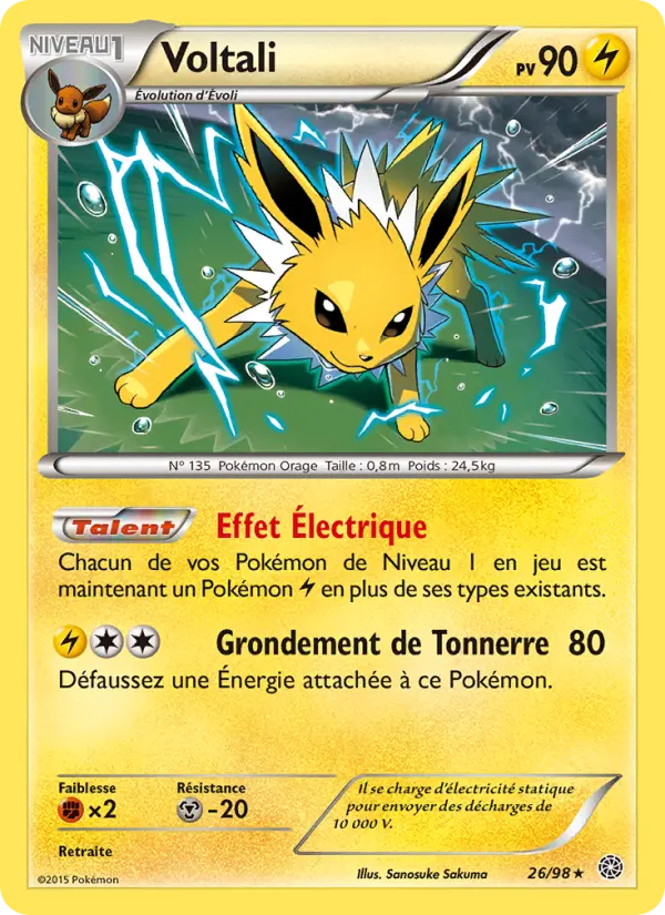 026/098 - Voltali — Carte Pokémon Origines Antiques 26/98