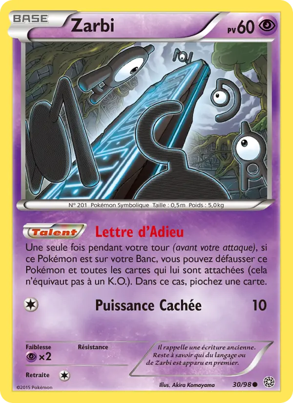 030/098 - Zarbi — Carte Pokémon Origines Antiques 30/98
