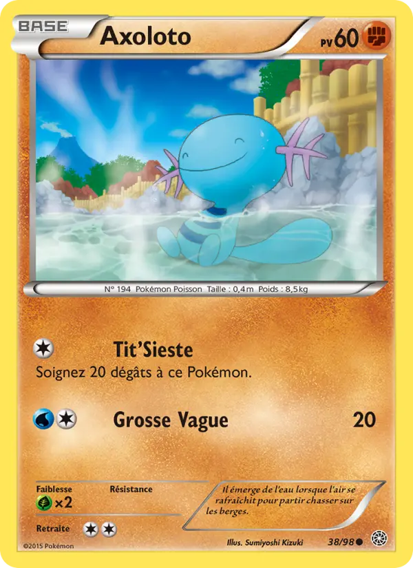 038/098 - Axoloto — Carte Pokémon Origines Antiques 38/98
