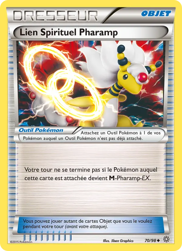 070/098 - Lien Spirituel Pharamp — Carte Pokémon Origines Antiques 70/98