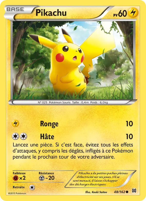 048/162 - Pikachu — Carte Pokémon Impulsion Turbo 48/162