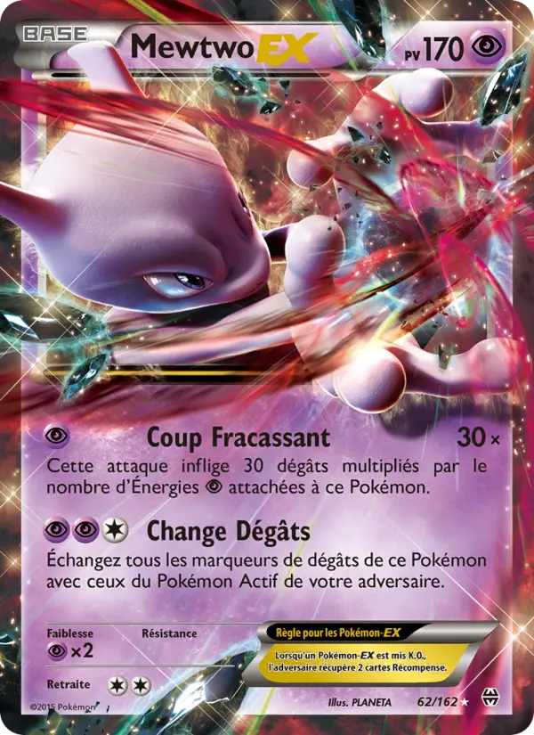 062/162 - Mewtwo EX — Carte Pokémon Impulsion Turbo 62/162