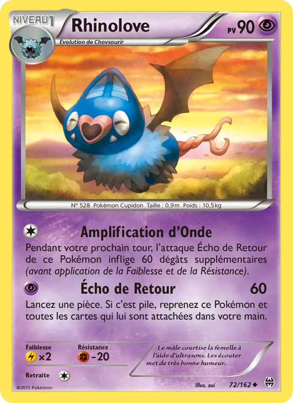 072/162 - Rhinolove — Carte Pokémon Impulsion Turbo 72/162