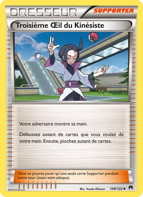 108/122 - Troisième Œil du Kinésiste — Carte Pokémon Rupture Turbo 108/122