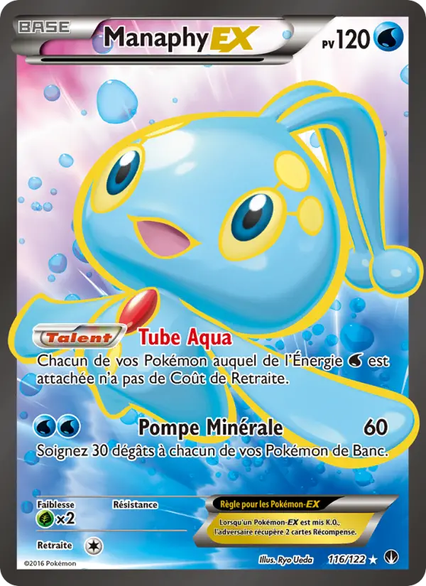 116/122 - Manaphy EX — Carte Pokémon Rupture Turbo 116/122