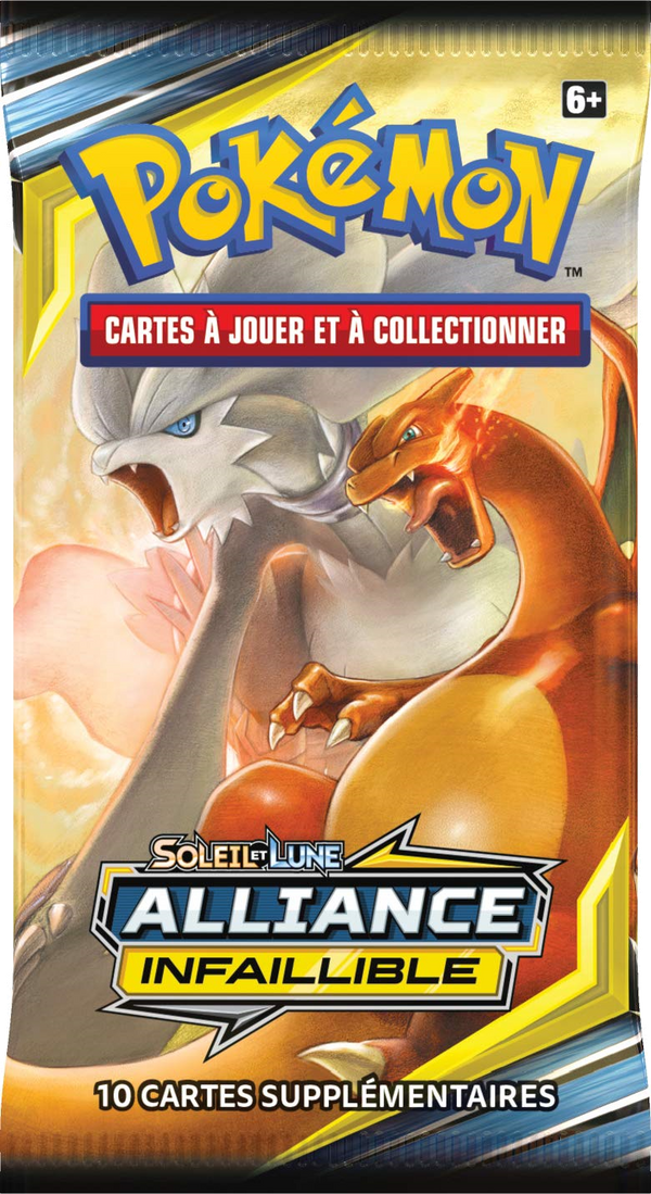 Booster Pokémon Alliance Infaillible illustration Reshiram Dracaufeu, scellé français