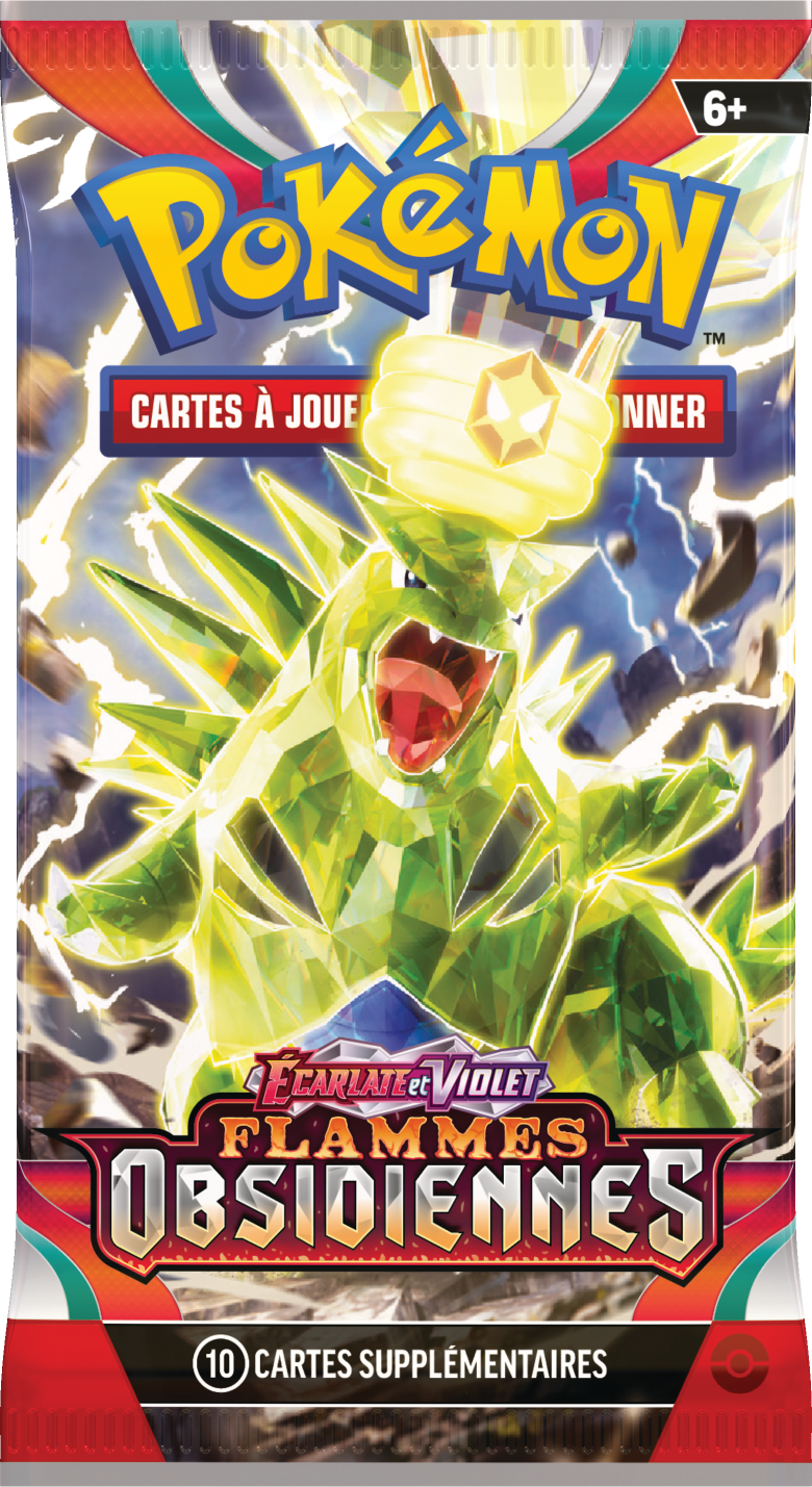 Booster Pokémon Flammes Obsidiennes illustration Tyranocif Téracristal, scellé français