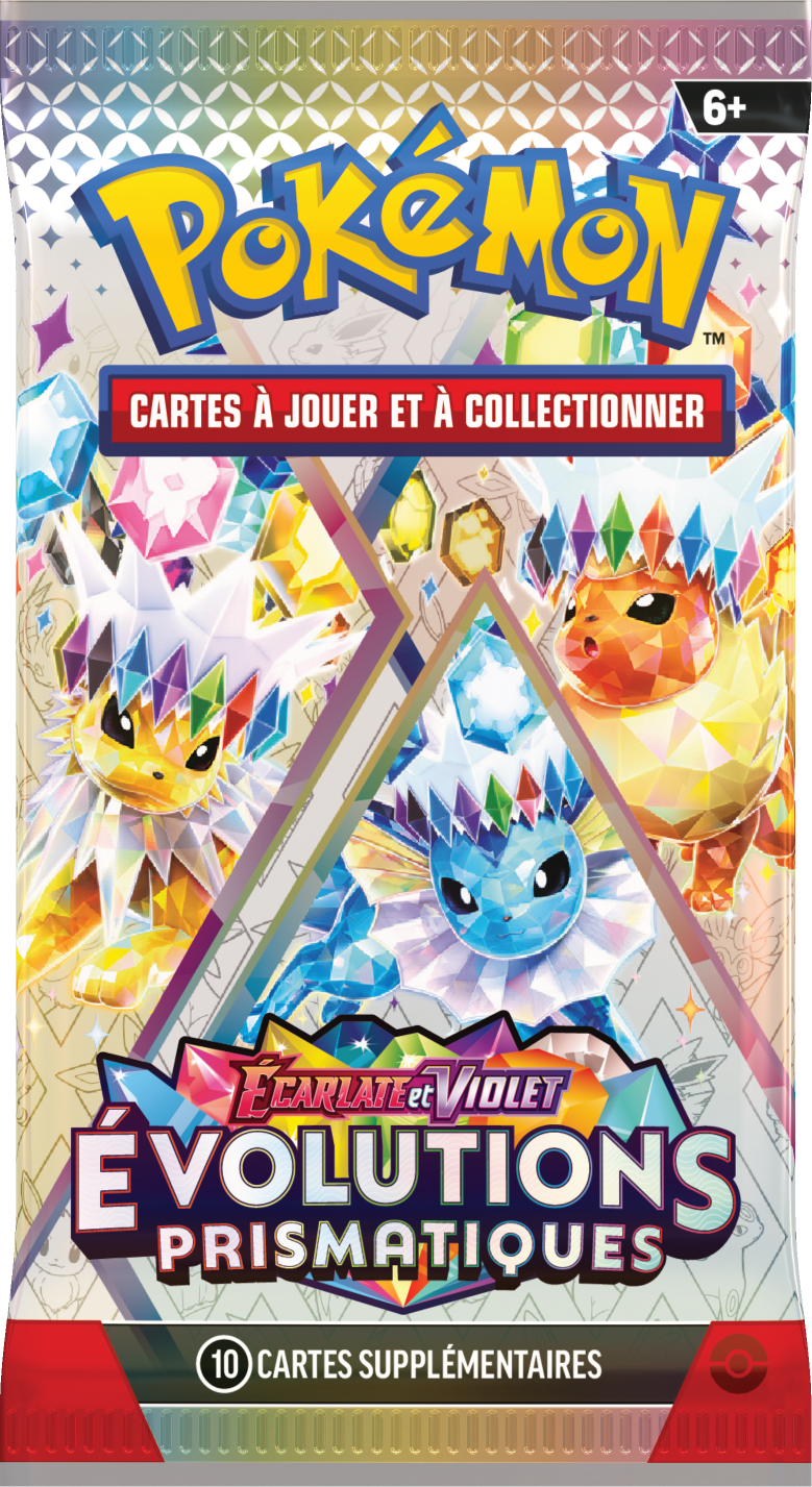 Booster Pokémon Évolutions Prismatiques illustration Voltali Aquali Et Pyroli, scellé français