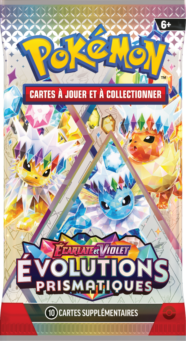 Booster Pokémon Évolutions Prismatiques illustration Voltali Aquali Et Pyroli, scellé français