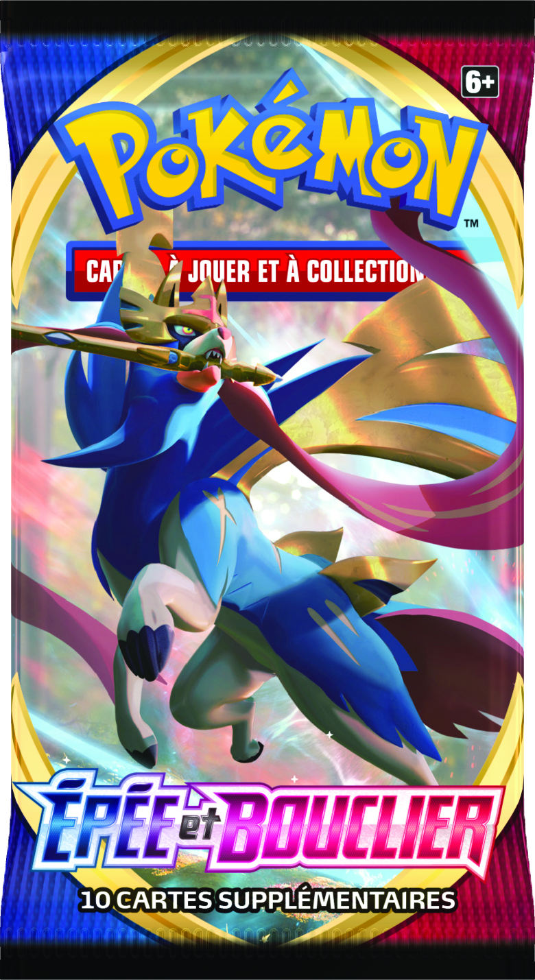 Booster Pokémon Épée et Bouclier illustration Zacian, scellé français