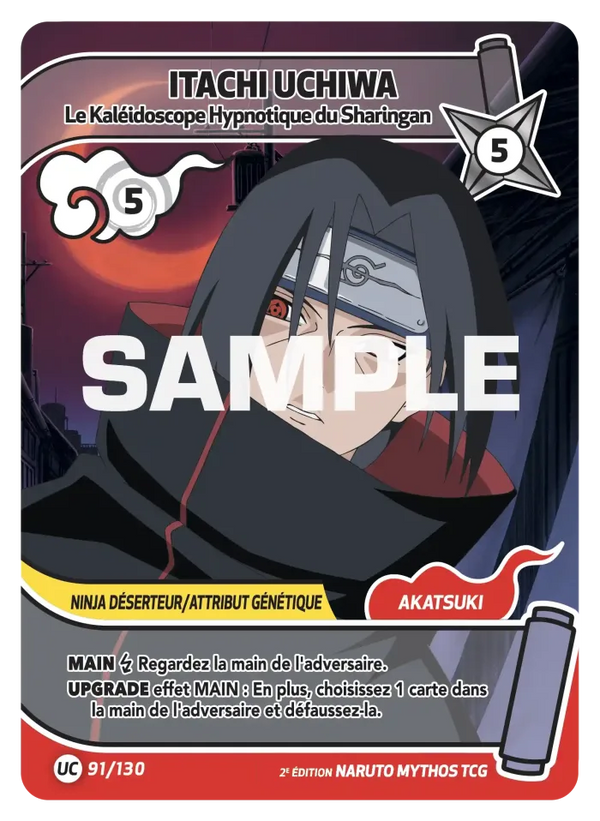 Itachi Uchiwa — Le Kaléidoscope Hypnotique du Sharingan (Naruto Mythos 091/130)