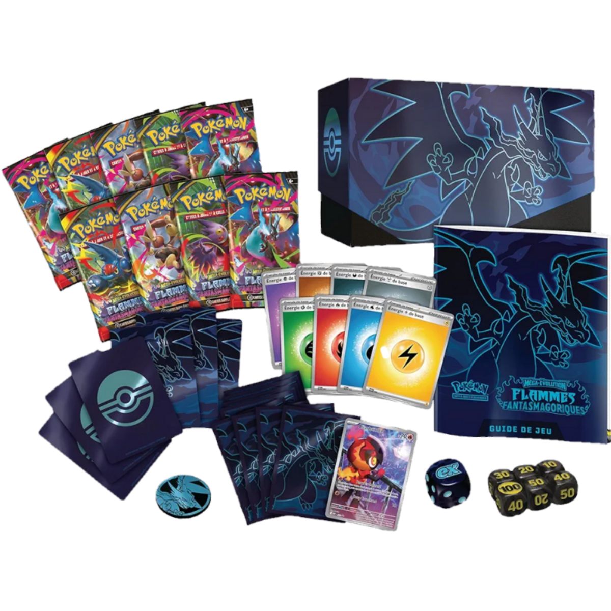 ETB - Flammes Fantasmagoriques / Méga-Dracaufeu X — Contenu