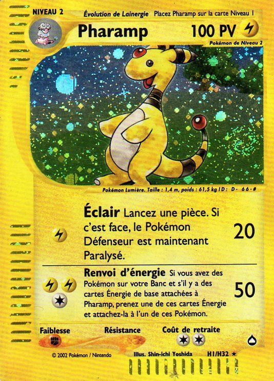 Pharamp H01 - Aquapolis - Carte Pokémon