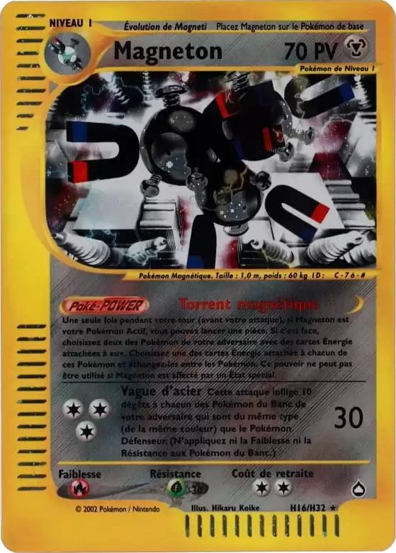 Magneton H16 - Aquapolis - Carte Pokémon