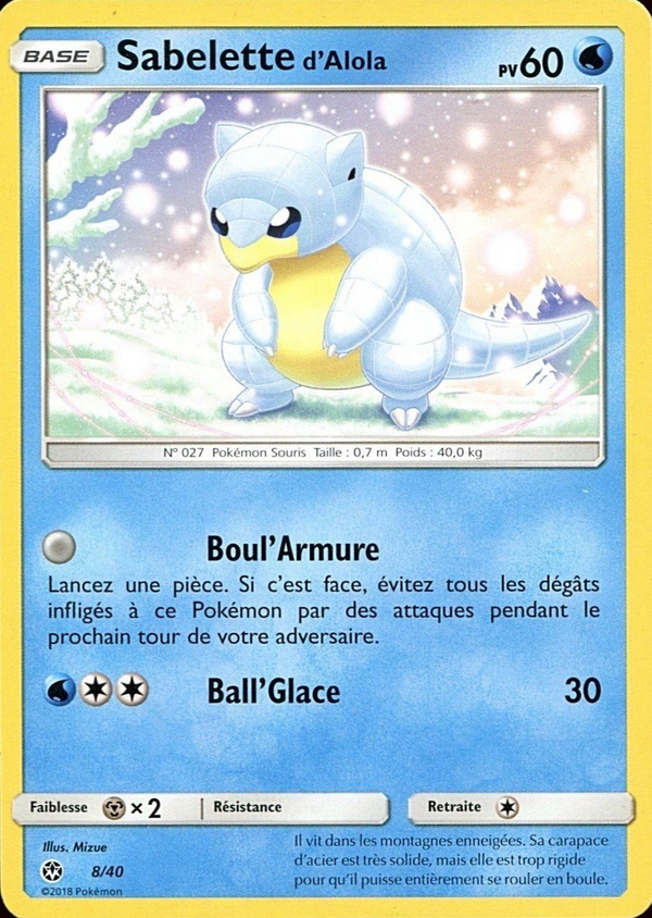 Sabelette d'Alola — Carte Pokémon 8 Collection McDonald's 2018